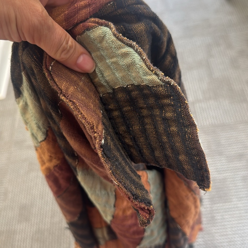 Moon Weaver Handwoven Lagenlook Patchwork Fringe Jacket Shawl, OS - Picture 5 of 7